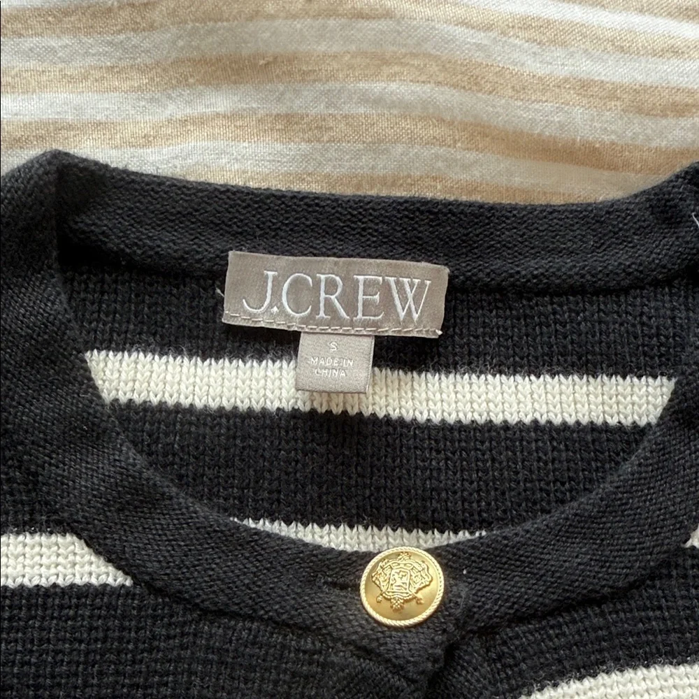 J. Crew Emilie patch pocket sweater lady jacket in stripe - Picture 2 of 6